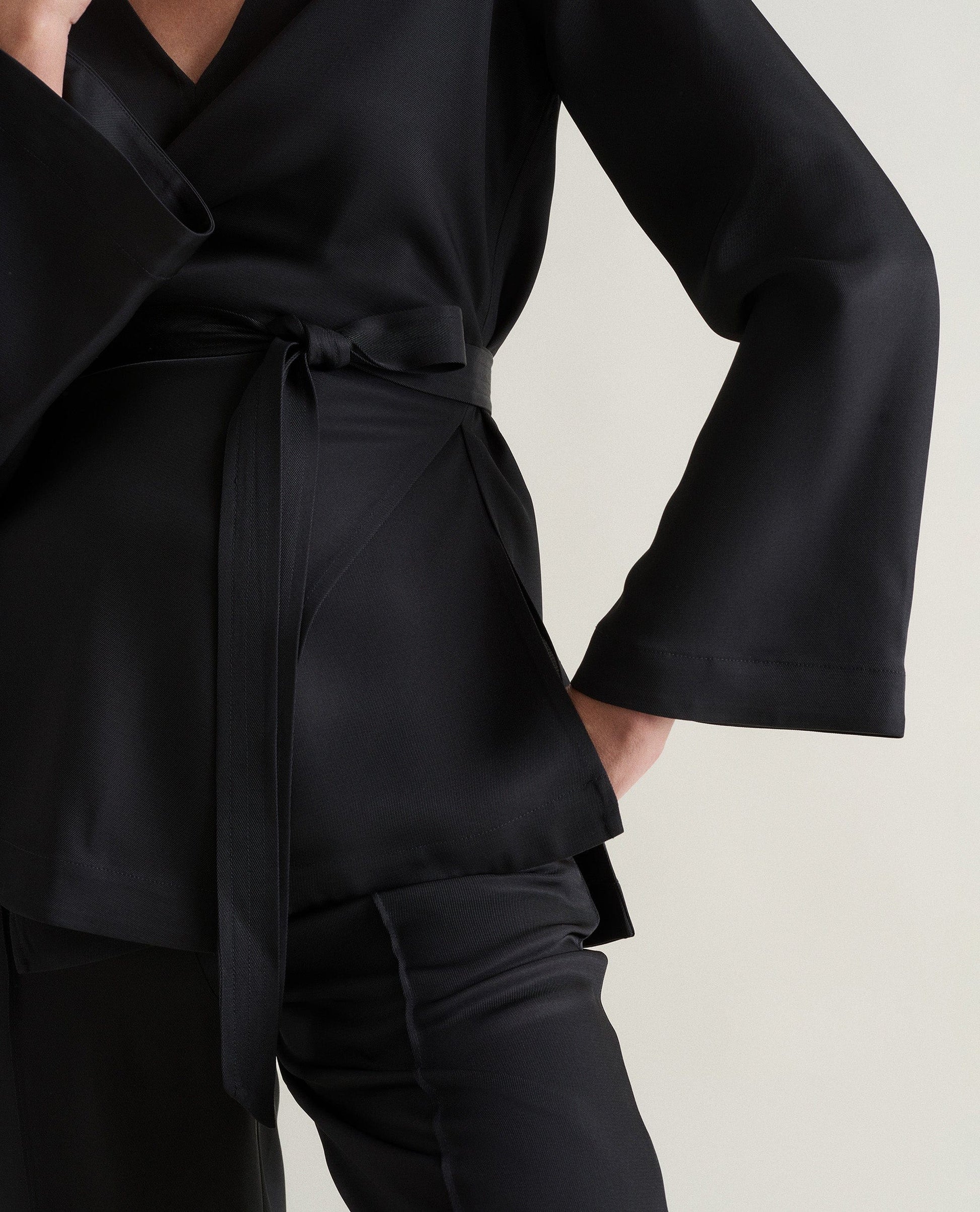 Women's NAIA™ Draped Wrap Top - Black