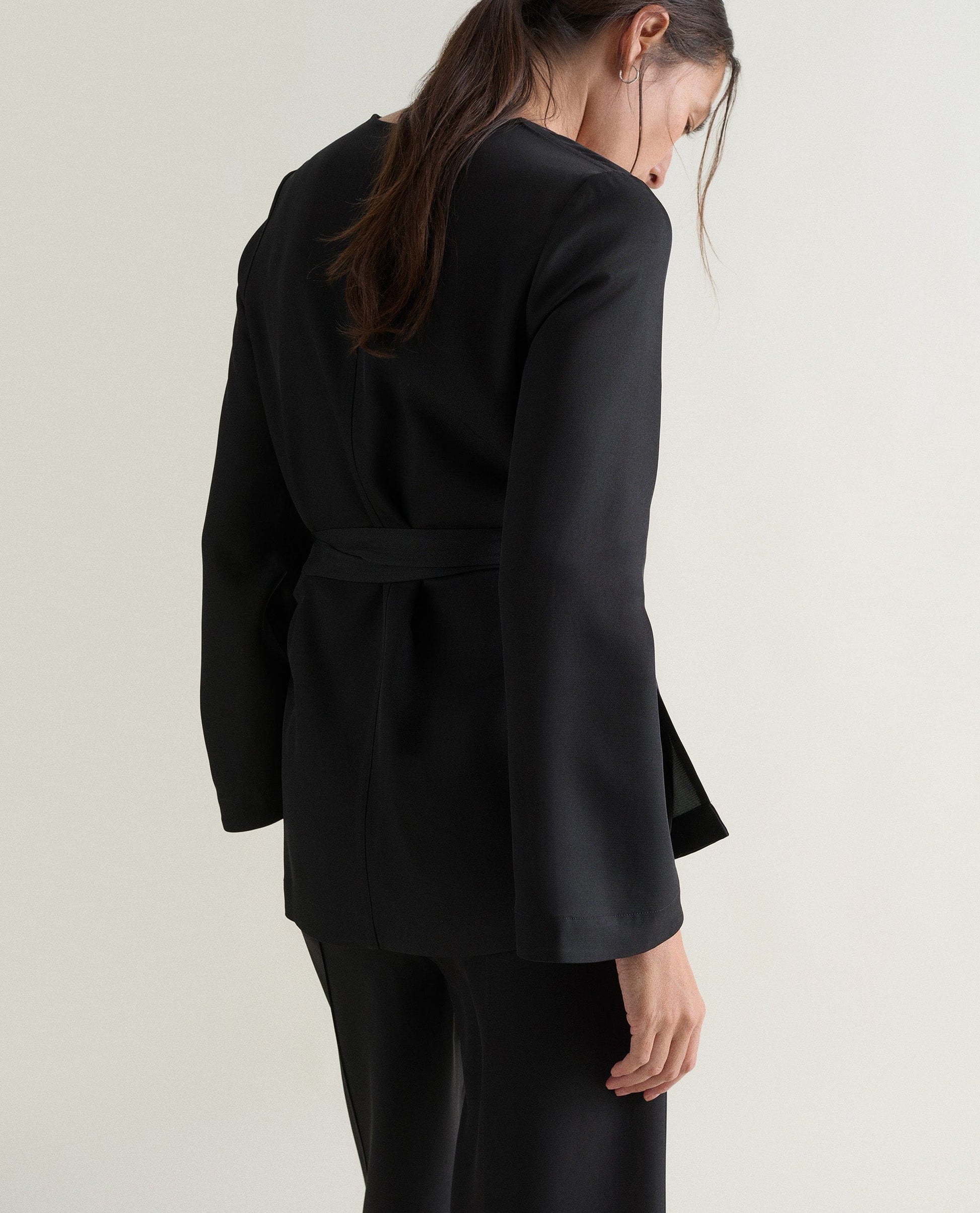 Women's NAIA™ Draped Wrap Top - Black