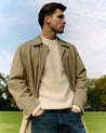 Buttermilk - Men's Cashmere Merino Fishermans Rib Crew Neck Jumper