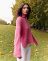 Pink - Women's Cashmere Merino High Neck Jumper