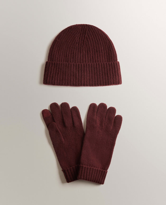 Oxblood - Men's Beanie & Gloves Bundle