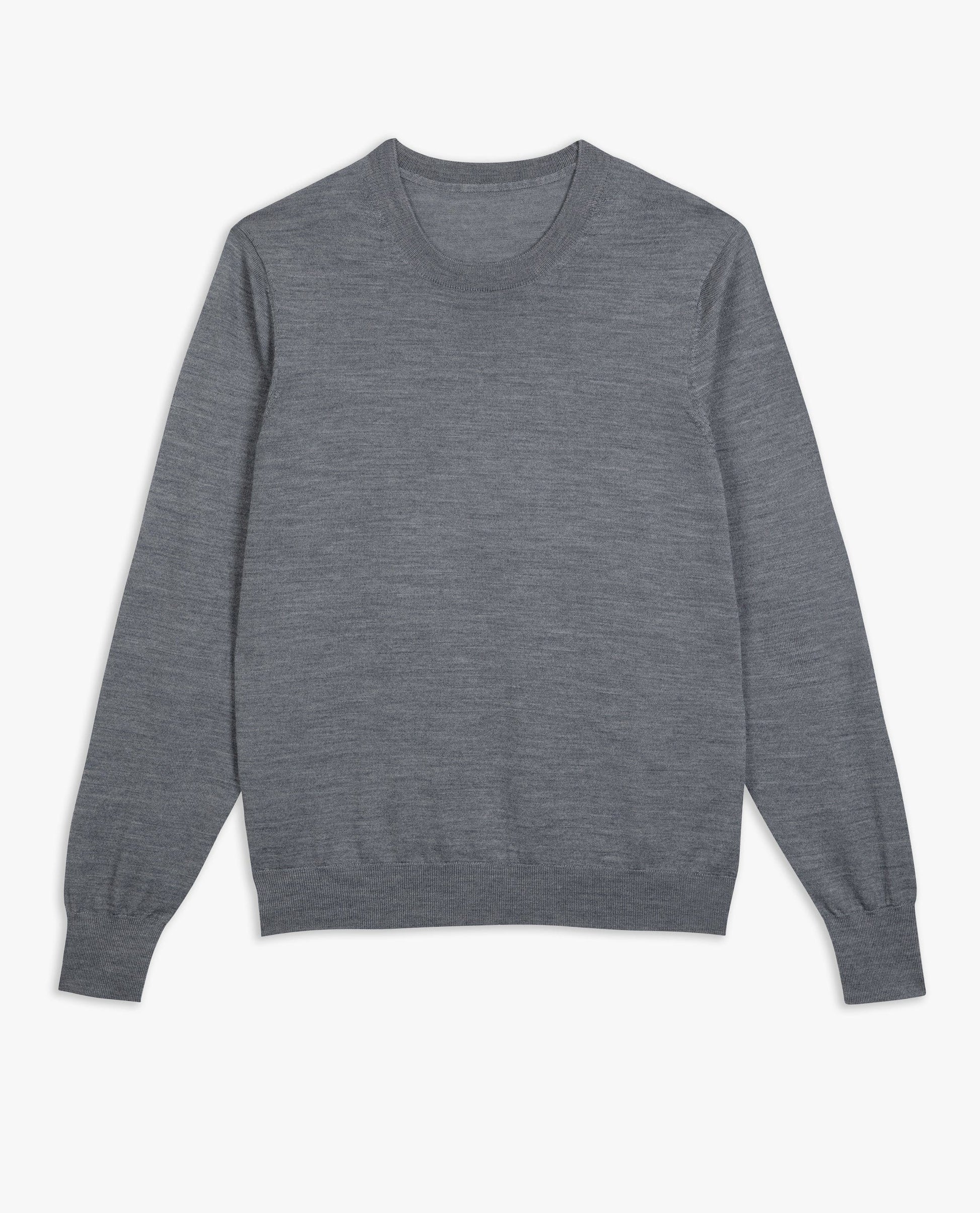 Men's Merino Classic Crew Neck Jumper - Grey