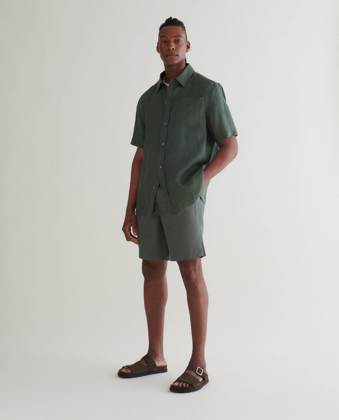 Men's Short Sleeved Organic Linen Shirt – Rise & Fall