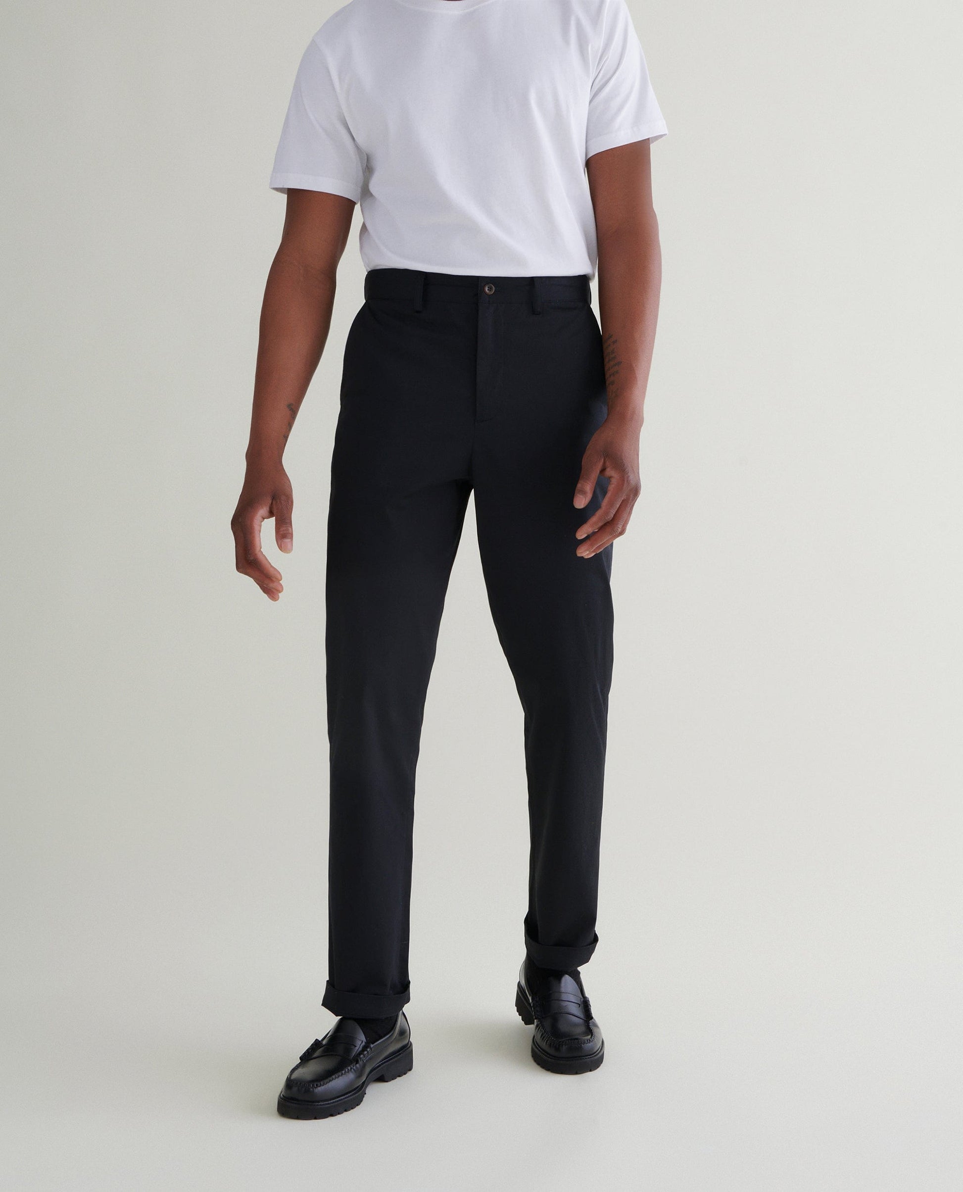Men's Essential Cotton Trousers - Black