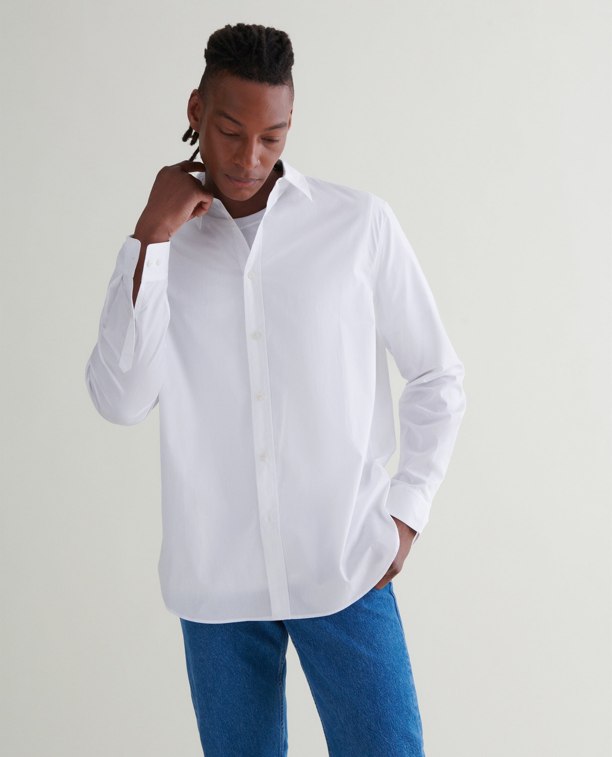 Men s Organic Cotton Poplin Shirt Rise Fall