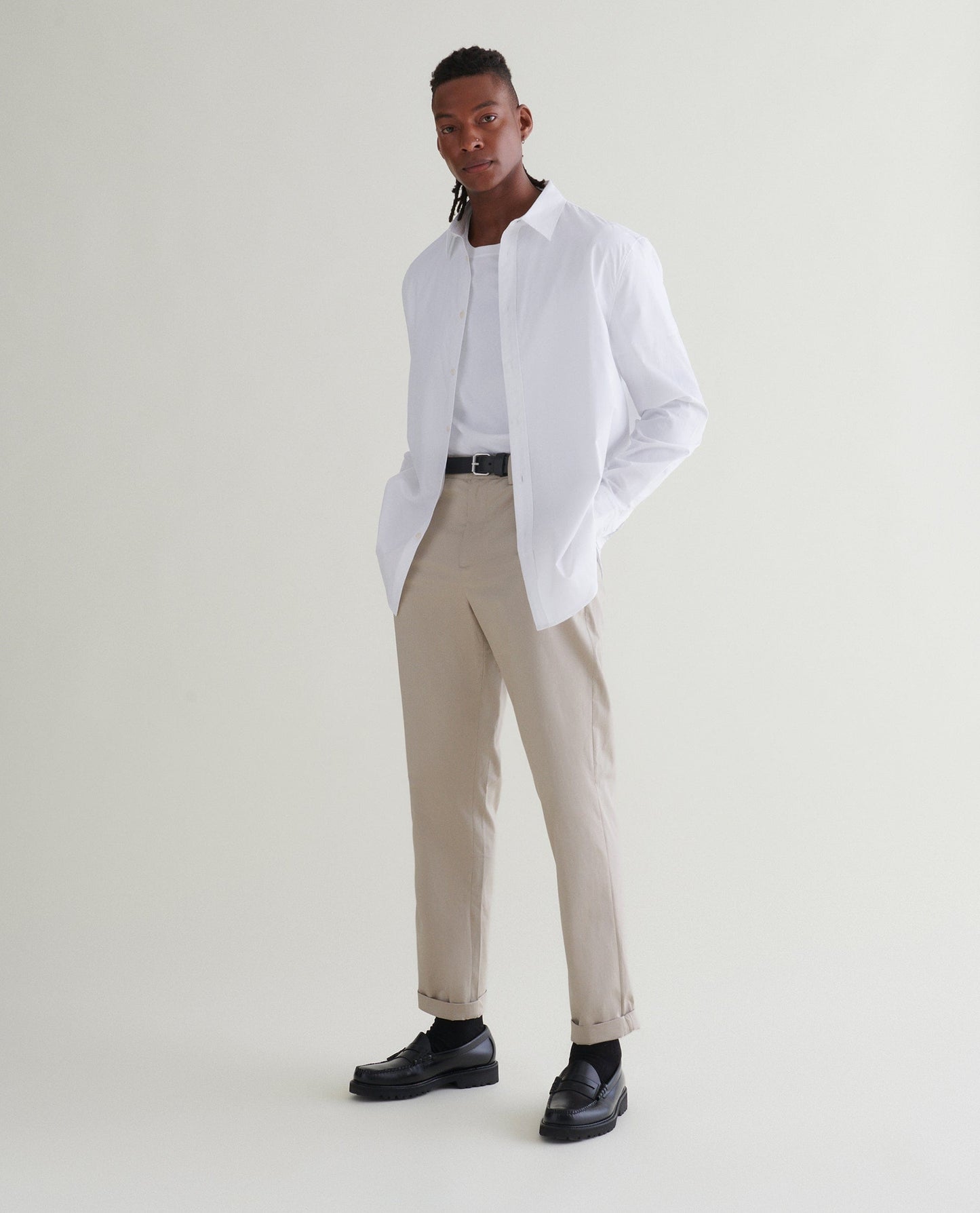 Men's Essential Cotton Trousers - Stone
