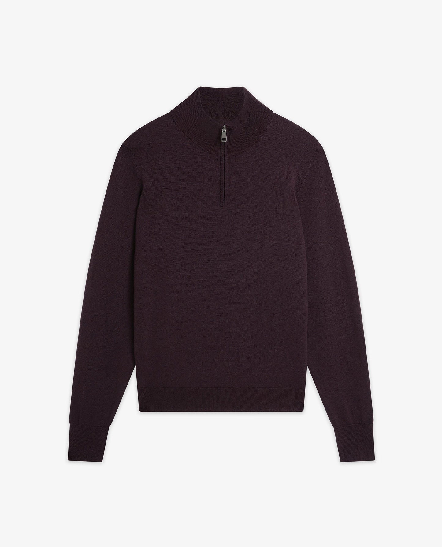 Men's Merino 1/4 Zip Jumper - Umber