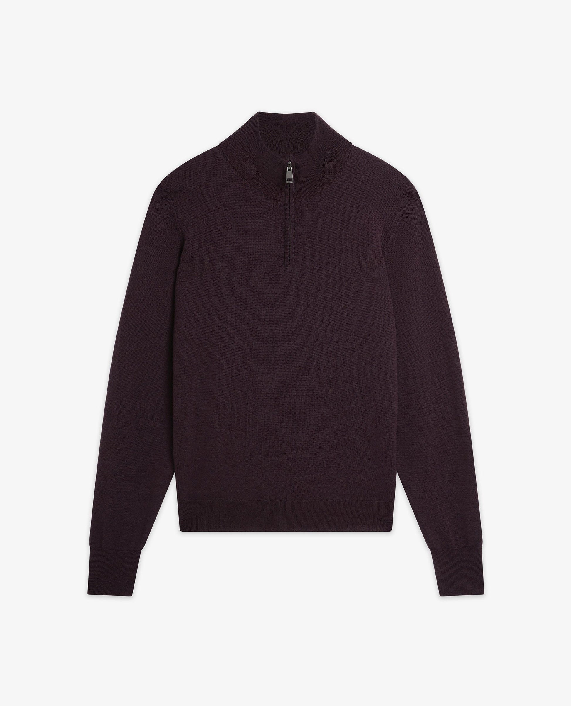 Men's Merino 1/4 Zip Jumper - Umber