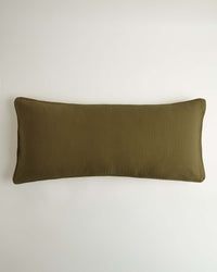 House of Grey Organic Cotton Muslin Lumbar Cushion Cover - Seaweed