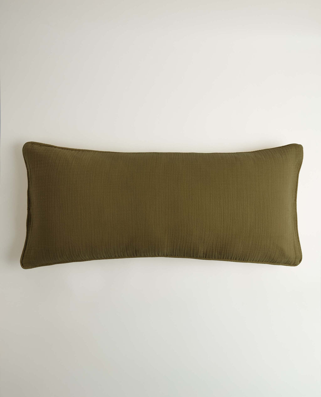 House Organic Cotton Muslin Lumbar Cushion Cover Seaweed