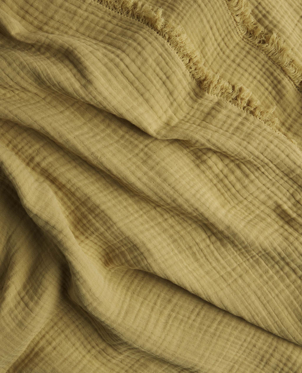 House of Grey Organic Cotton Muslin Throw - Chamomile