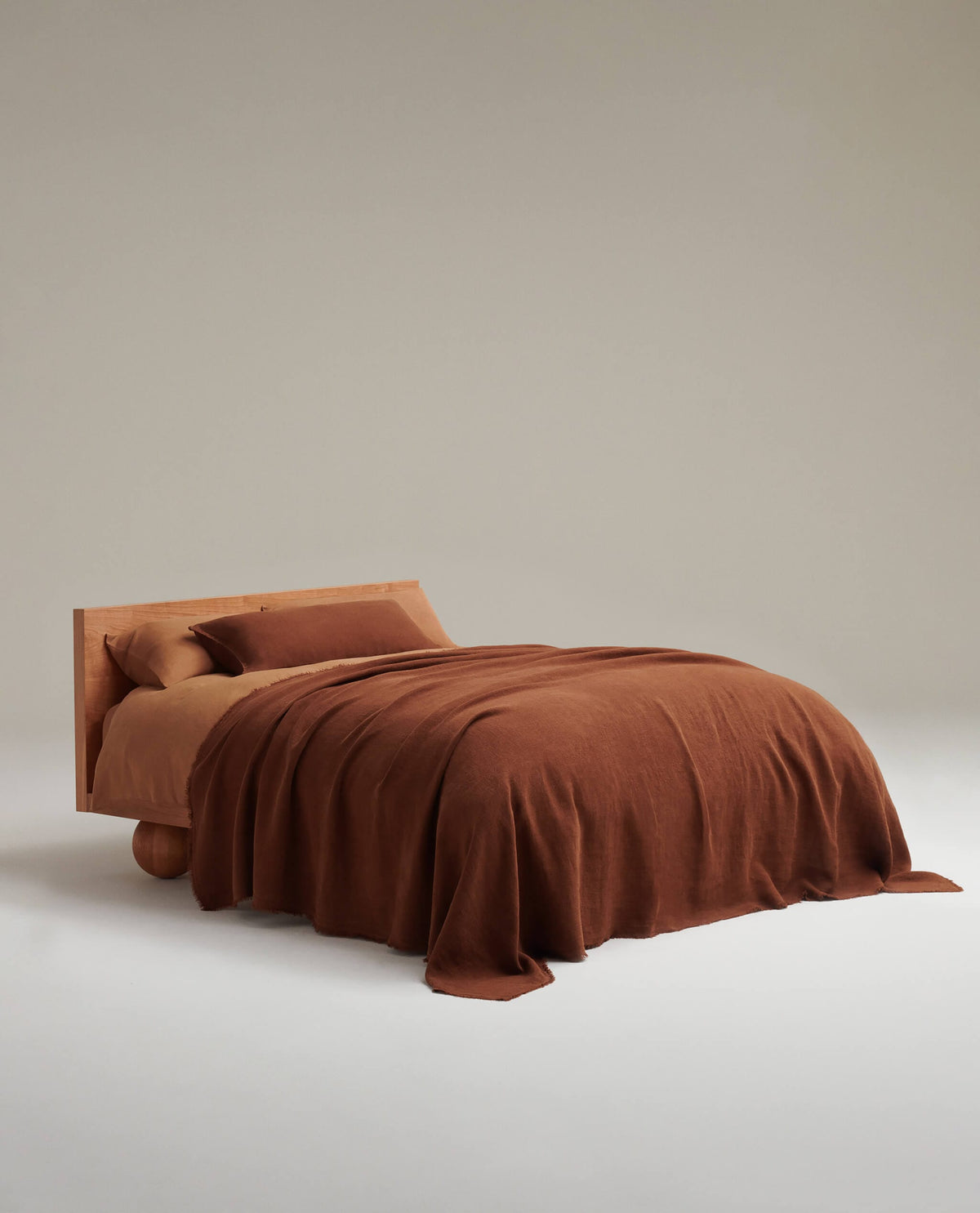 European Flax Linen Throw - Chestnut