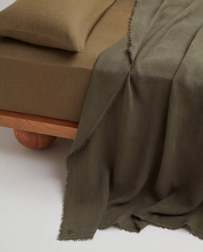 Linen Throw | Extra Large Throw | 100% Flax Linen | Rise & Fall