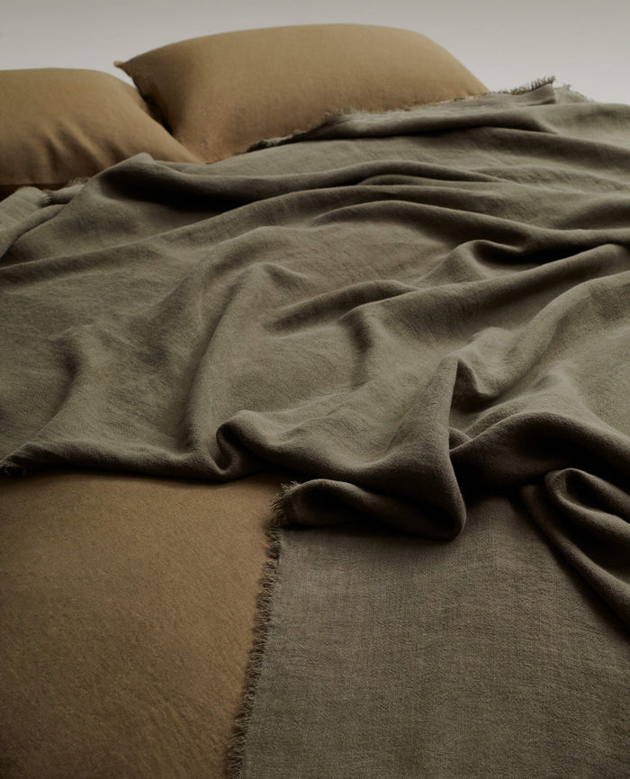 Linen Throw | Extra Large Throw | 100% Flax Linen | Rise & Fall