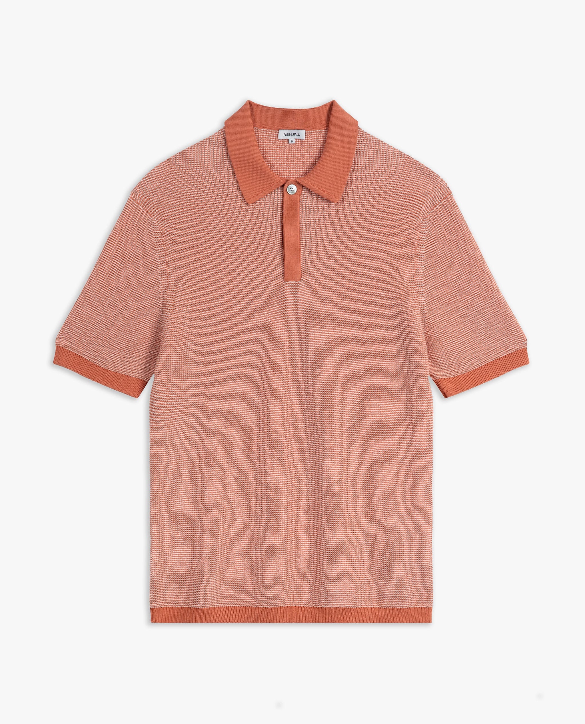 men's waffle knit polo shirt