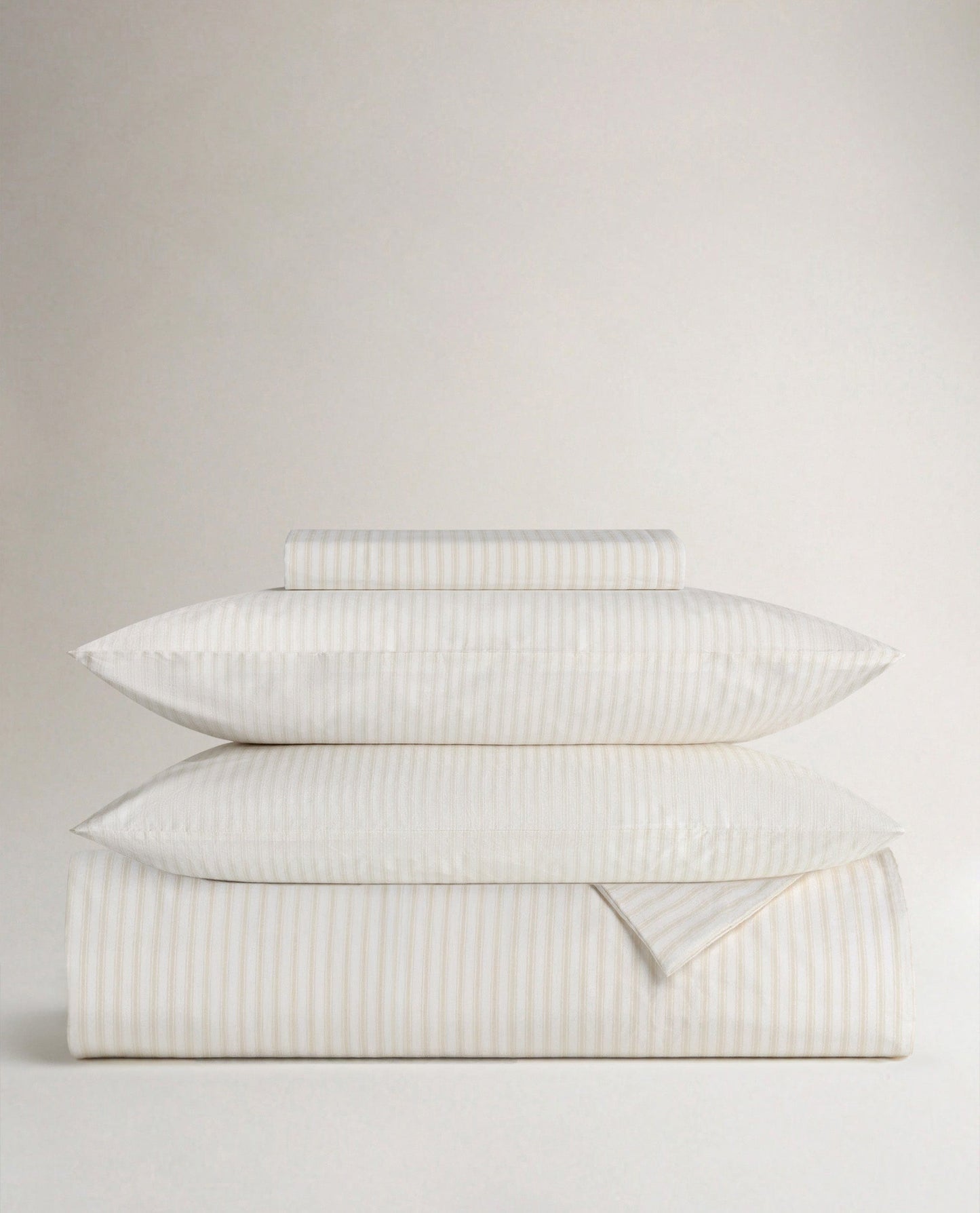 Crisp & Cool Organic Cotton Duvet Set - Buttermilk Ticking Stripe