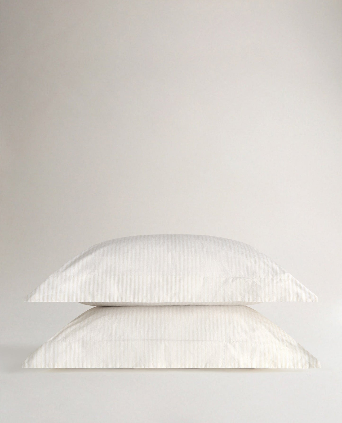 The Crisp & Cool Organic Luxury Oxford Pillowcase Set - Buttermilk Ticking Stripe
