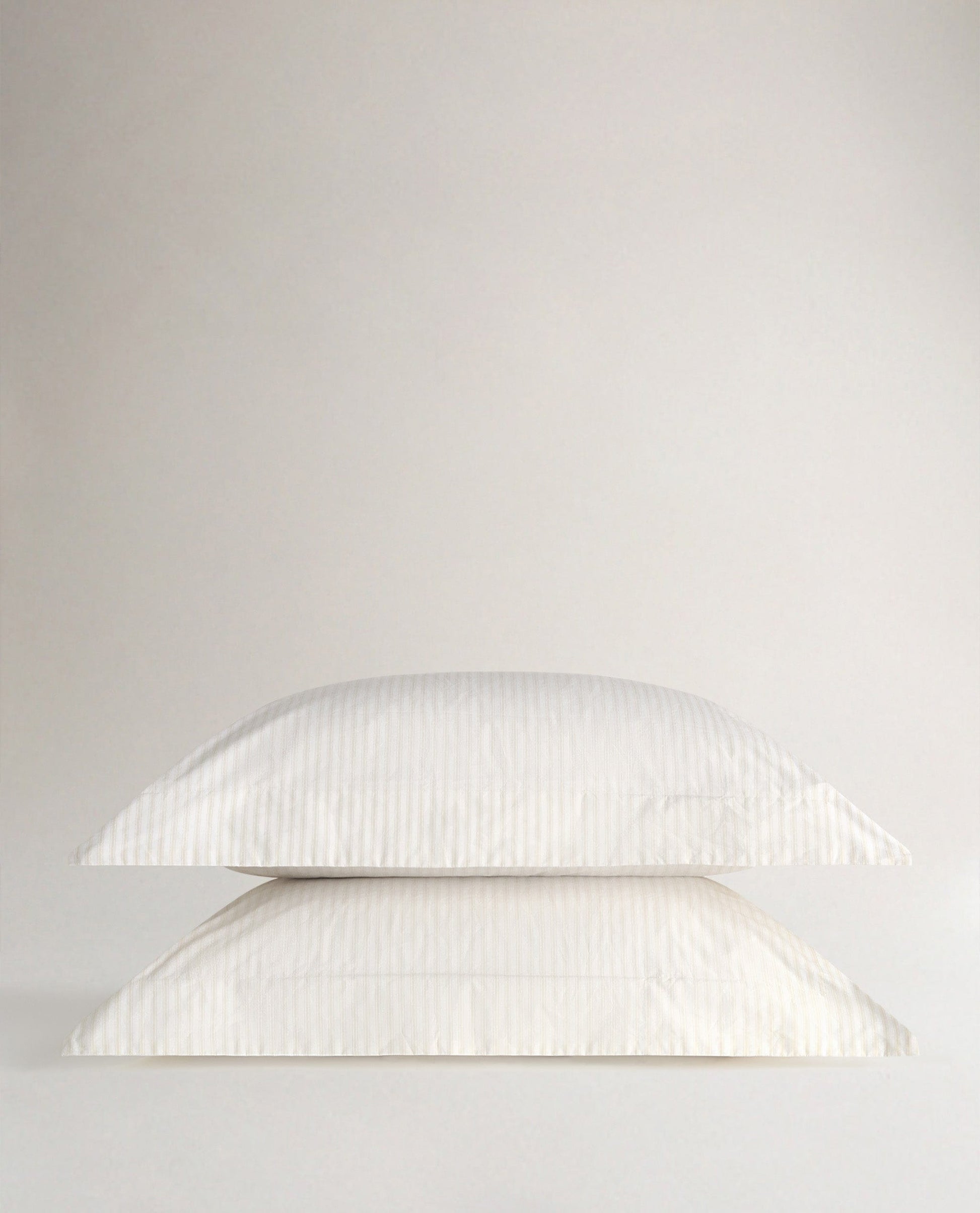 The Crisp & Cool Organic Luxury Oxford Pillowcase Set - Buttermilk Ticking Stripe