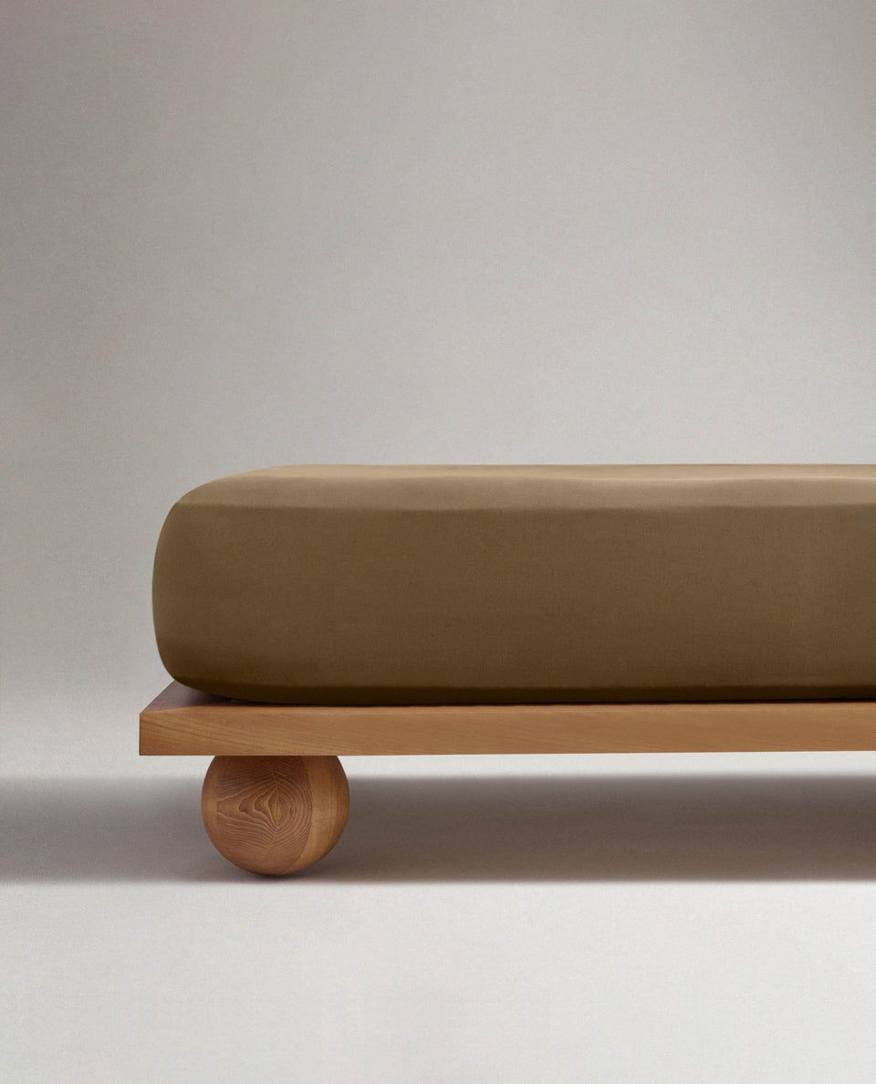 Relaxed & Refined Linen Fitted Sheet - Olive