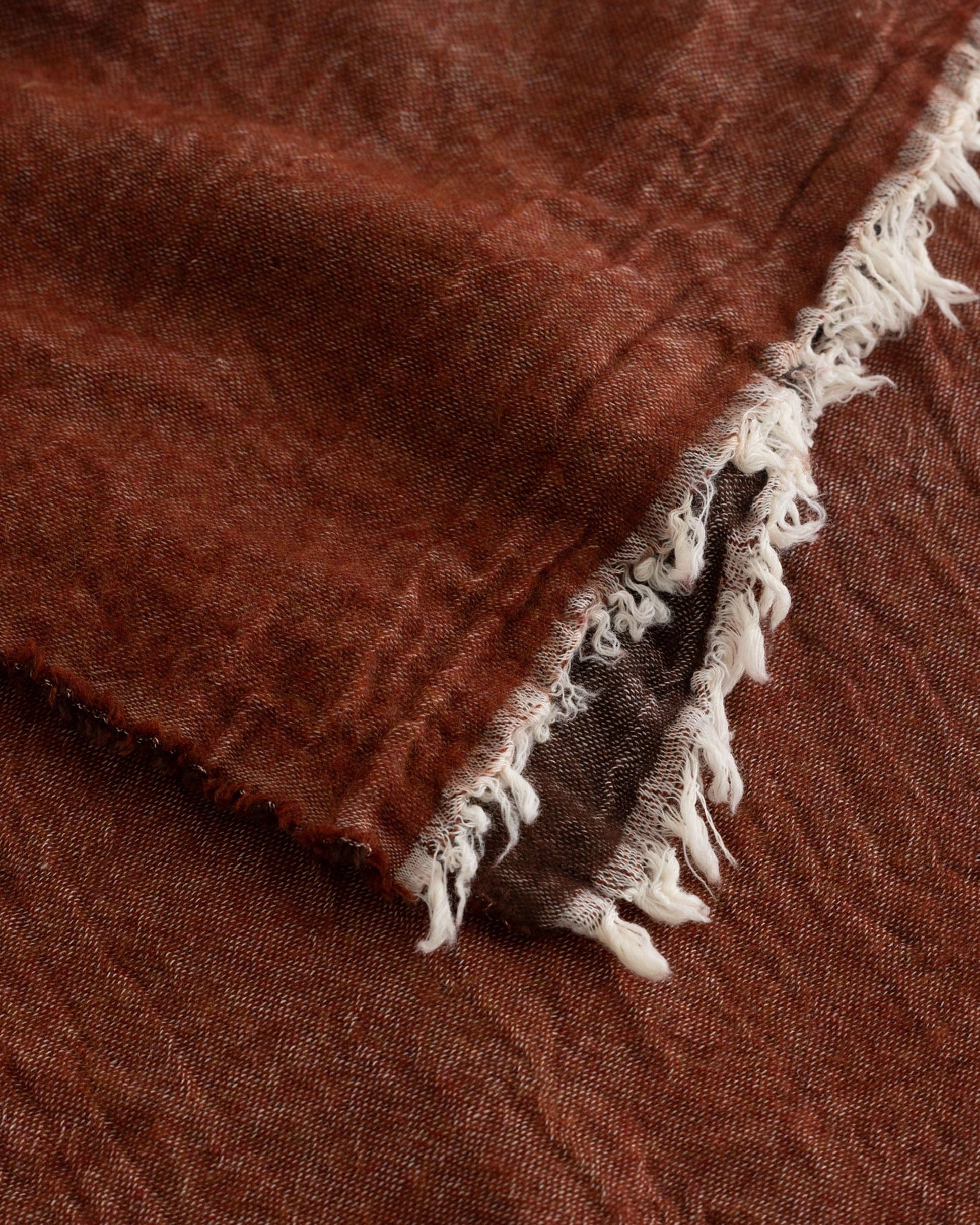 Merino Wool Throw - Rust