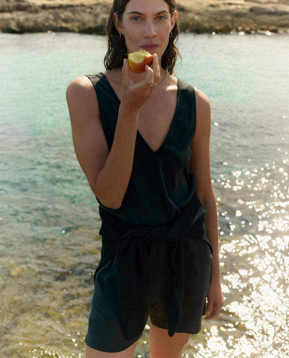 Women's Easy-Silk Sleeveless Top - Black