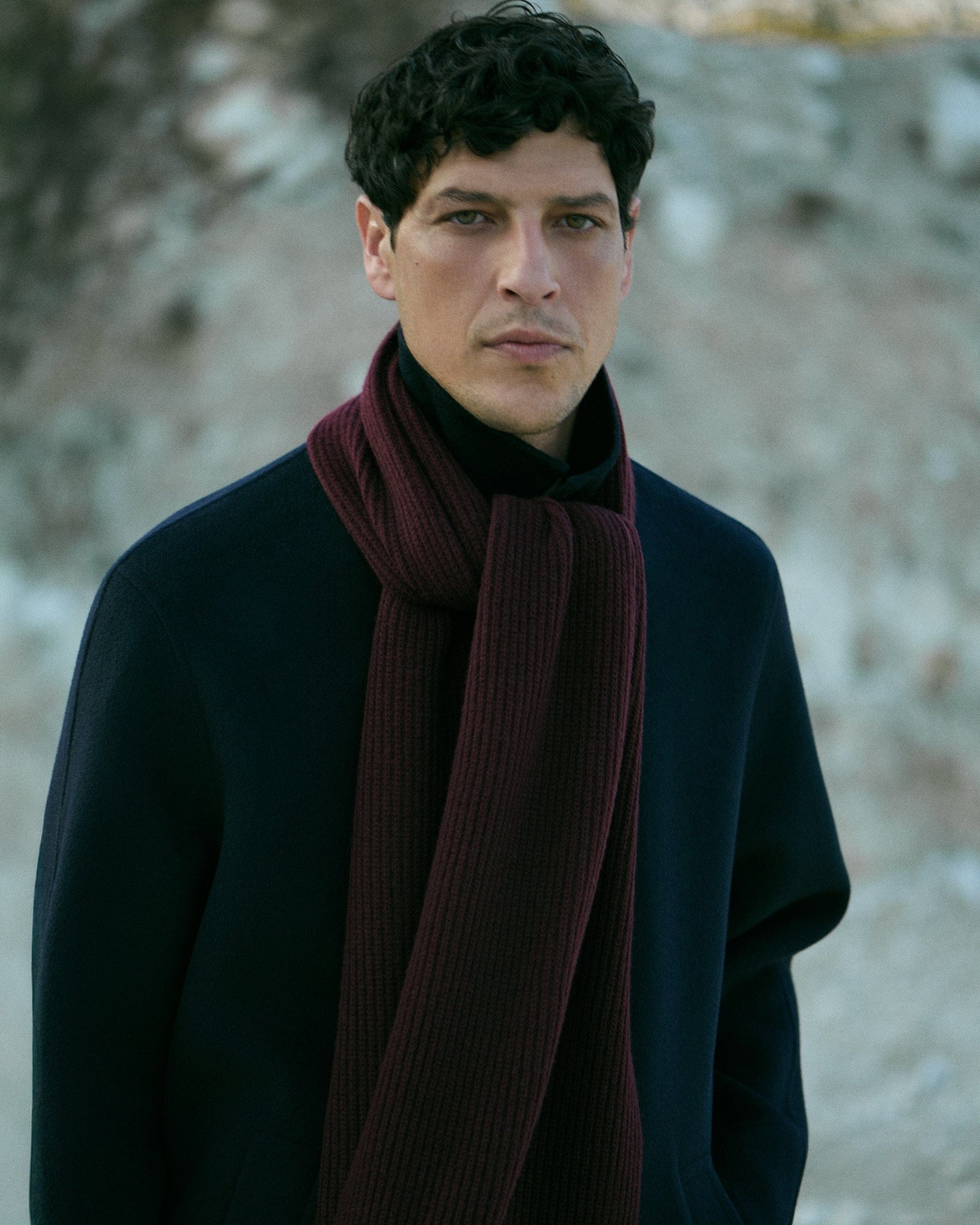 Men's Beanie & Scarf Set - Oxblood