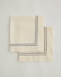 Linen Picotting Napkins (Set of 4) - Alabaster