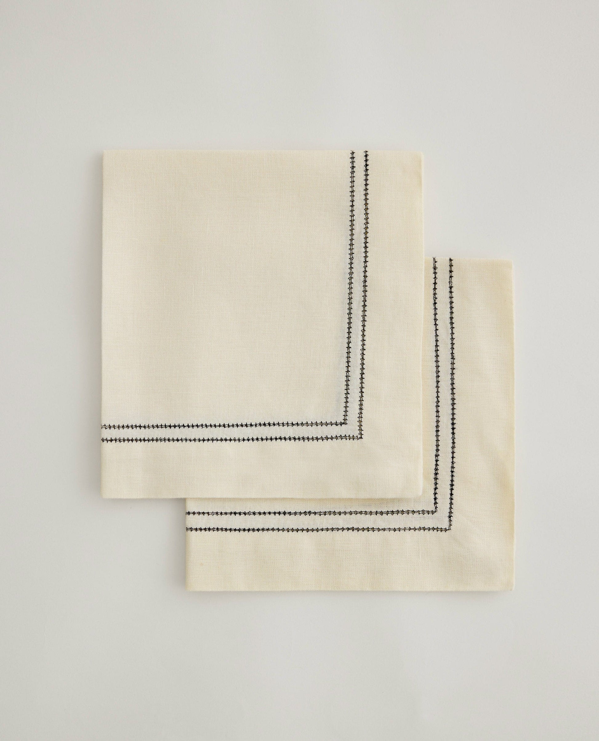 Linen Picotting Napkins (Set of 4) - Alabaster