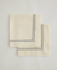 Linen Picotting Napkins (Set of 4) - Alabaster