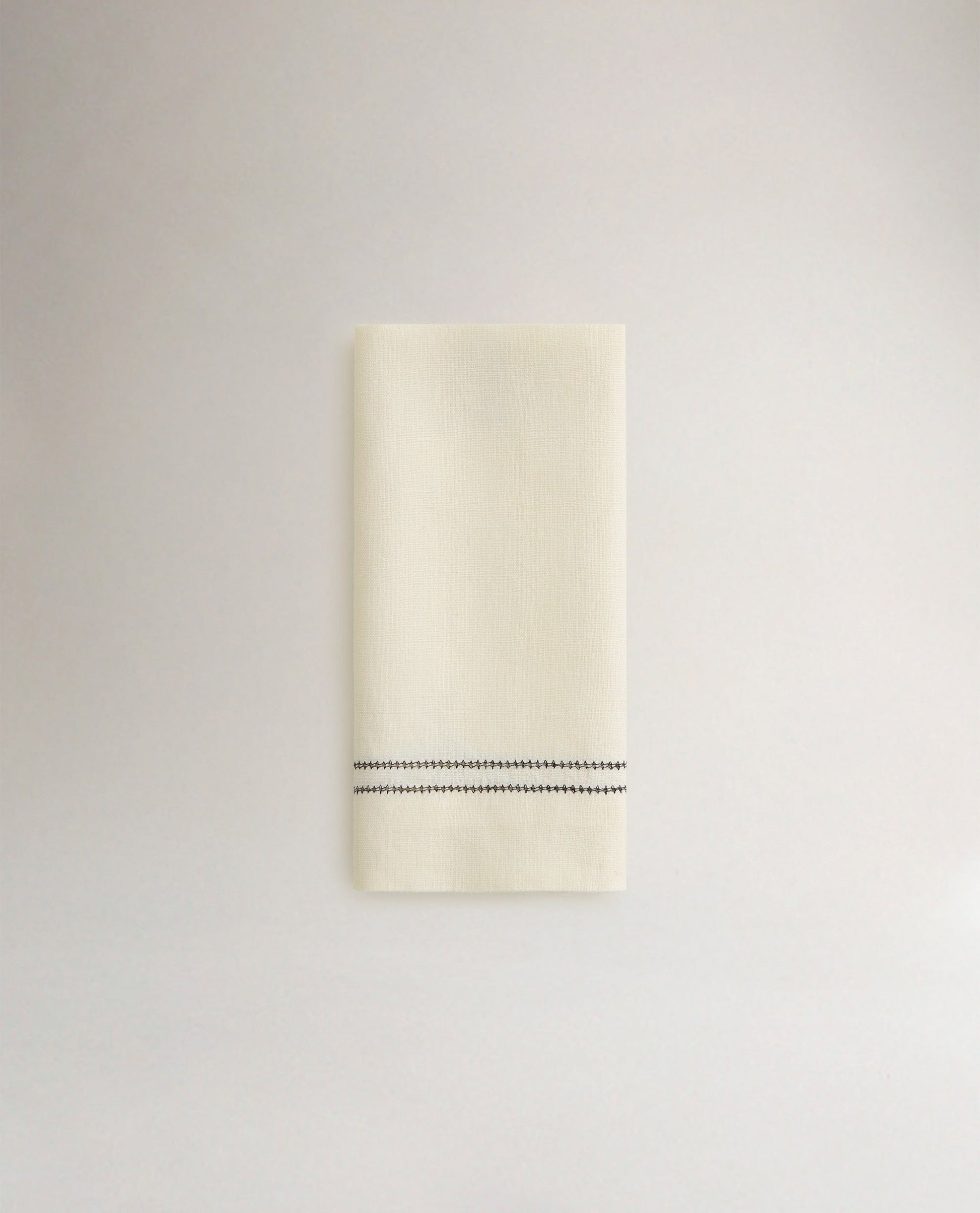 Linen Picotting Napkins (Set of 4) - Alabaster