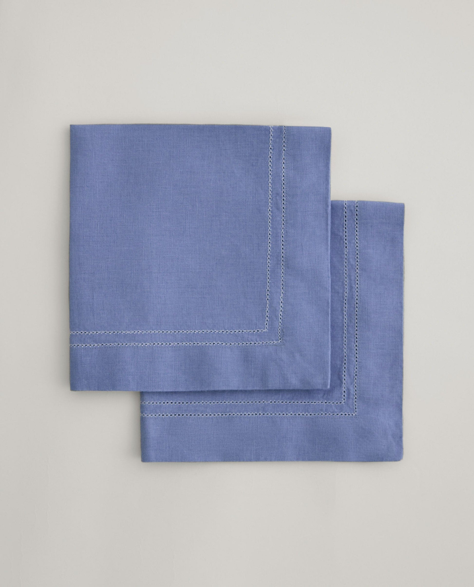 Linen Picotting Napkins (Set of 4) - Denim Blue