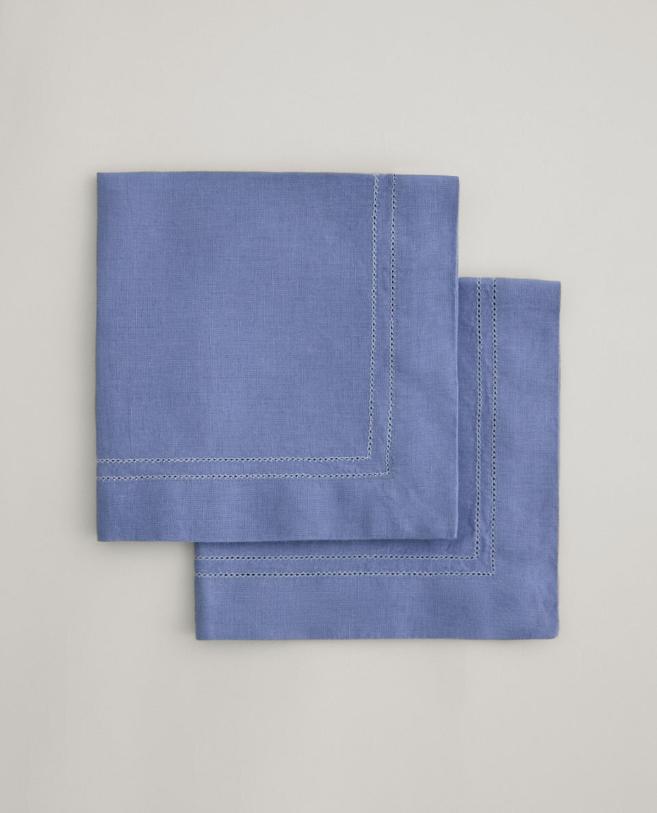 Linen Picotting Napkins (Set of 4) - Denim Blue