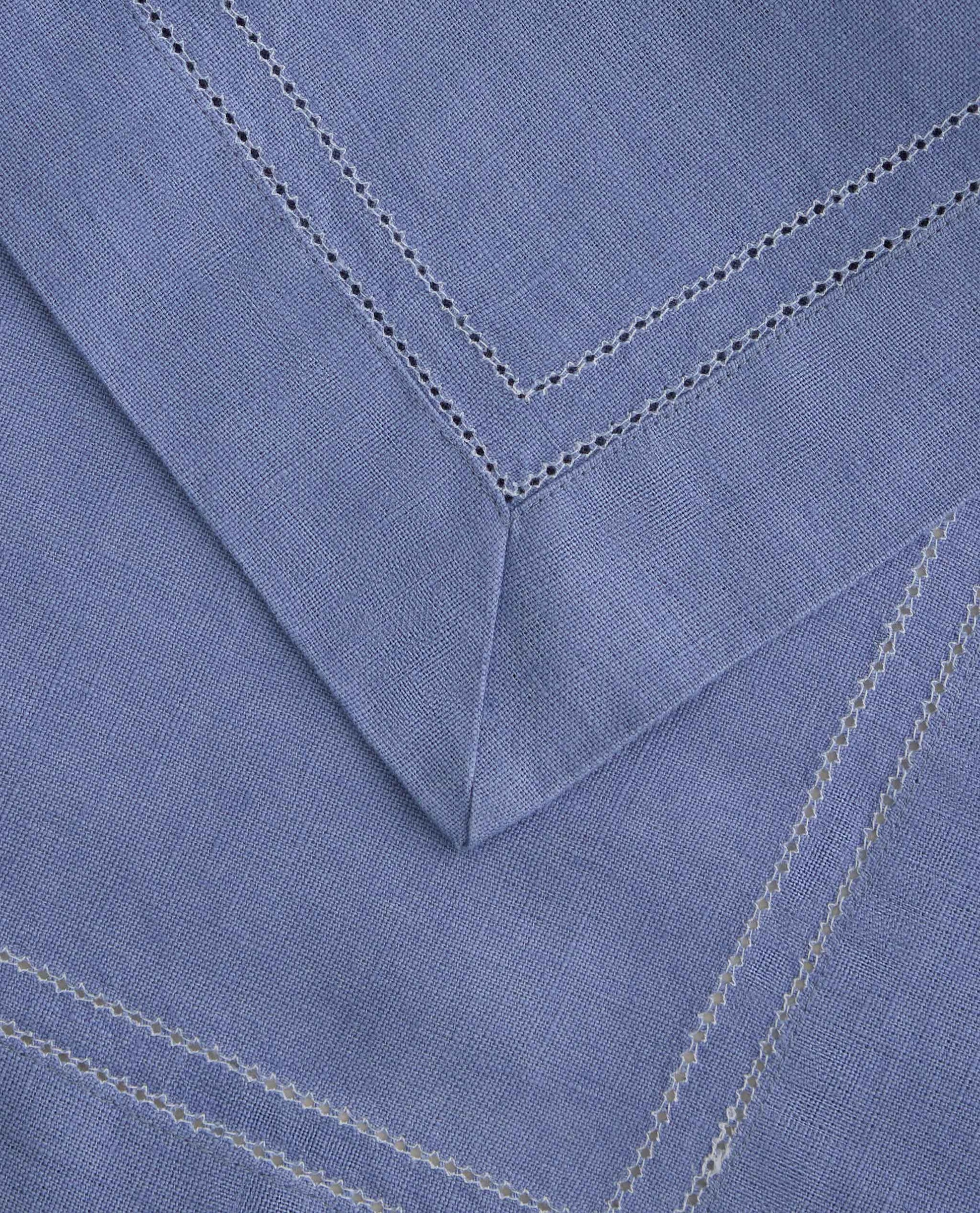 Linen Picotting Table Cloth - Denim Blue