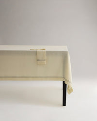 Linen Picotting Table Cloth - Alabaster