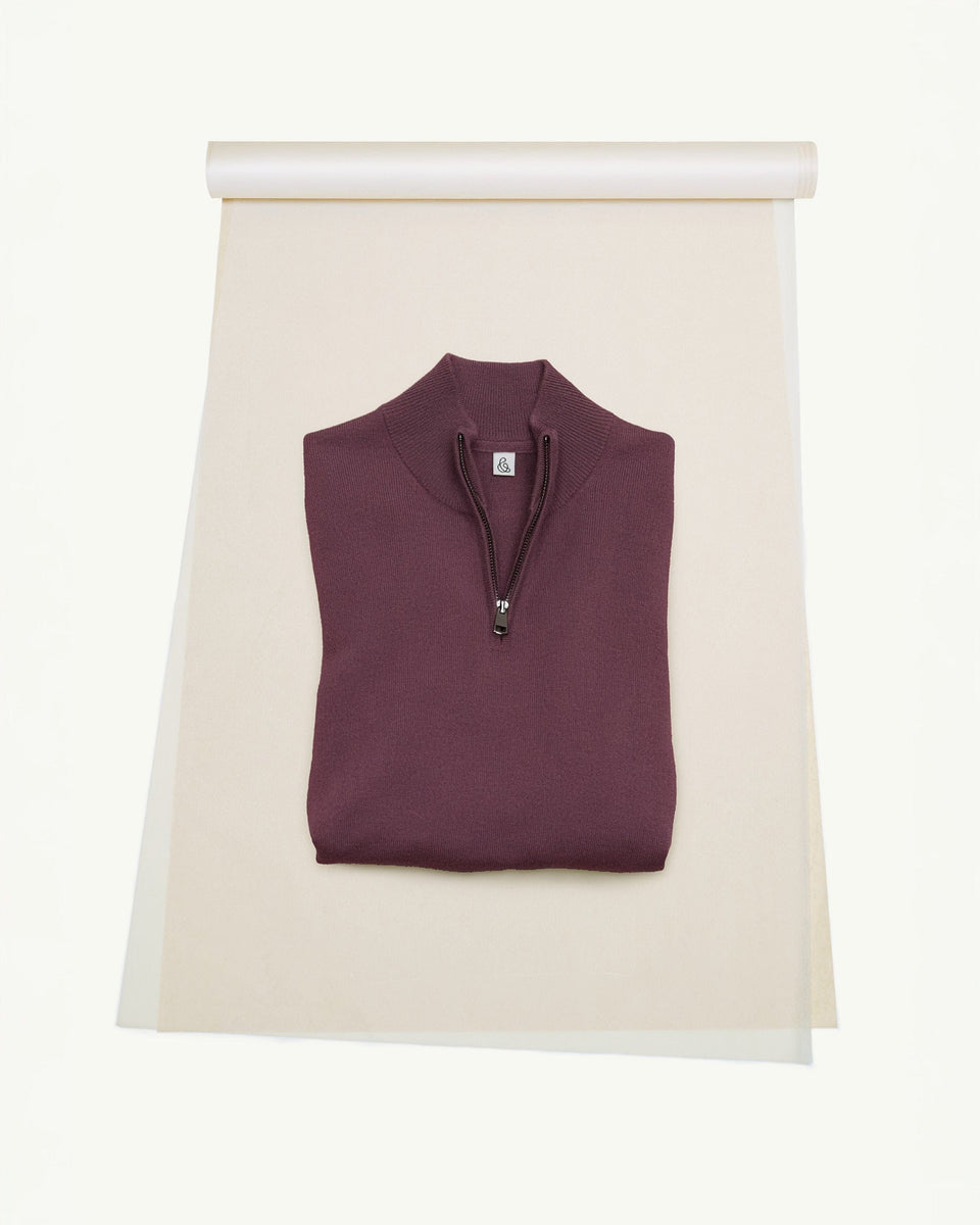 The Cashmere 1/4 Zip with Gift Box - Smoky Lilac