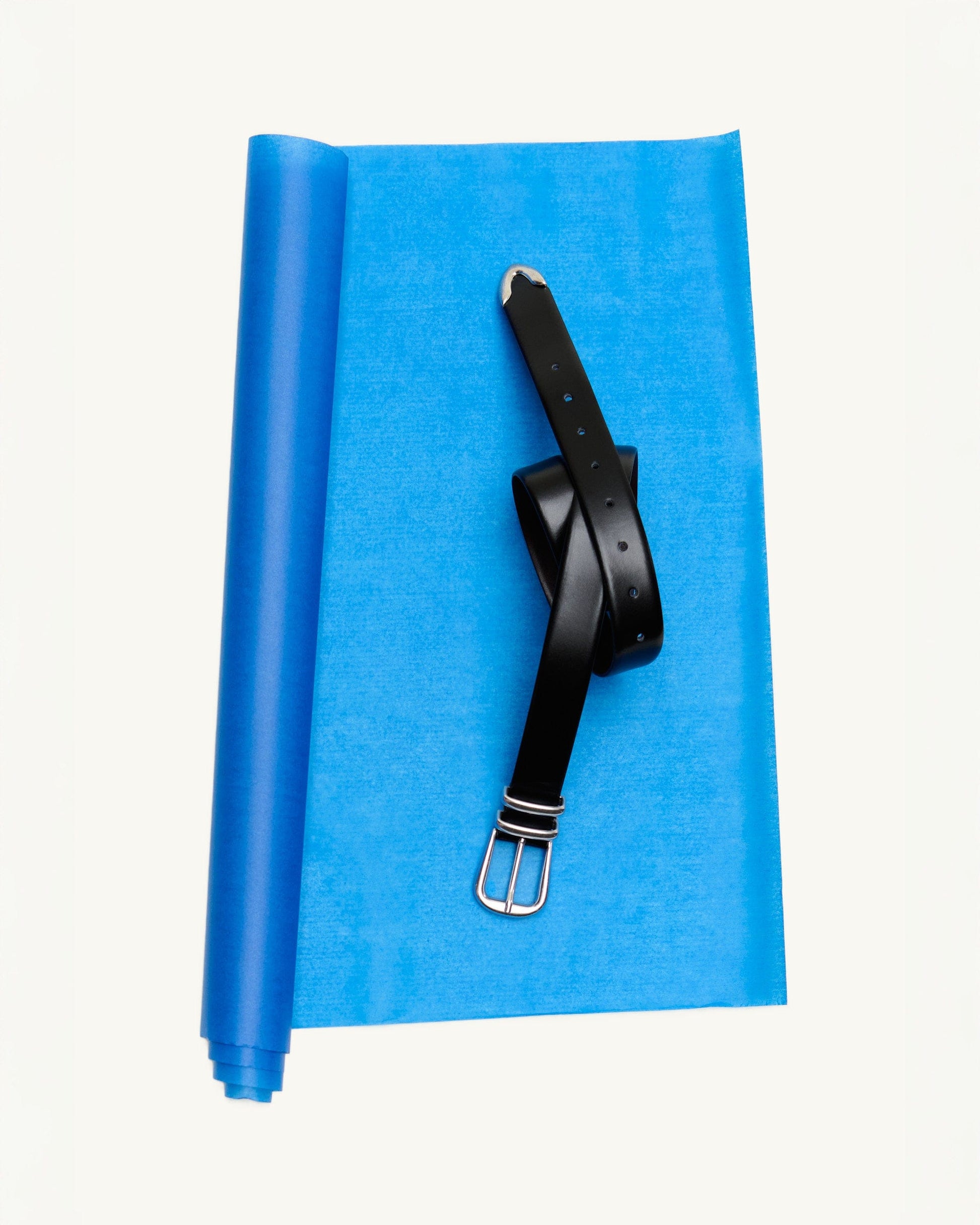 Women's Smooth Leather Wide Buckle Belt - Black