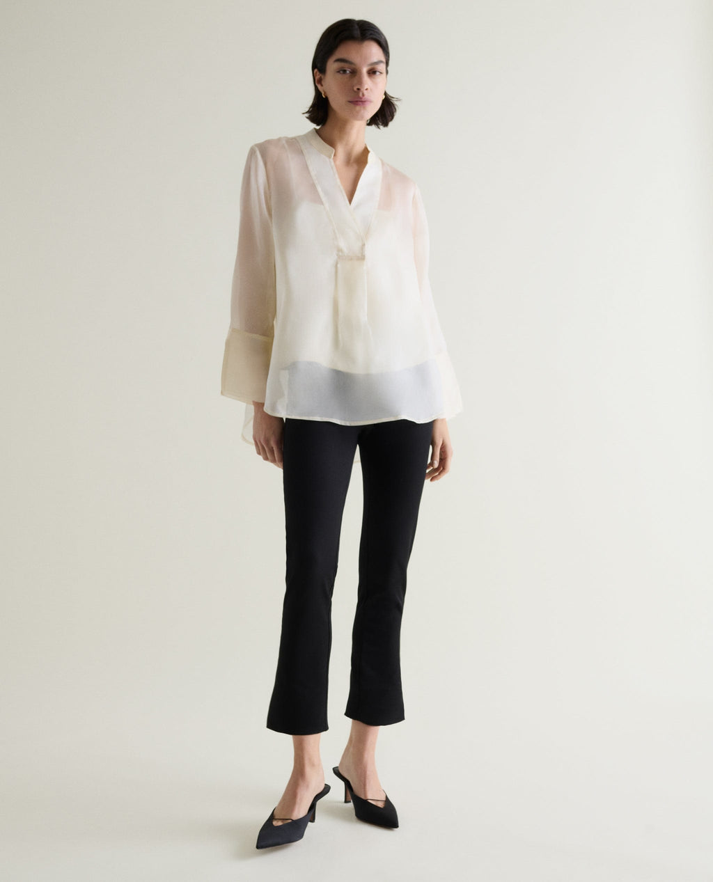 ' s Silk Organza Tunic Blouse Shell