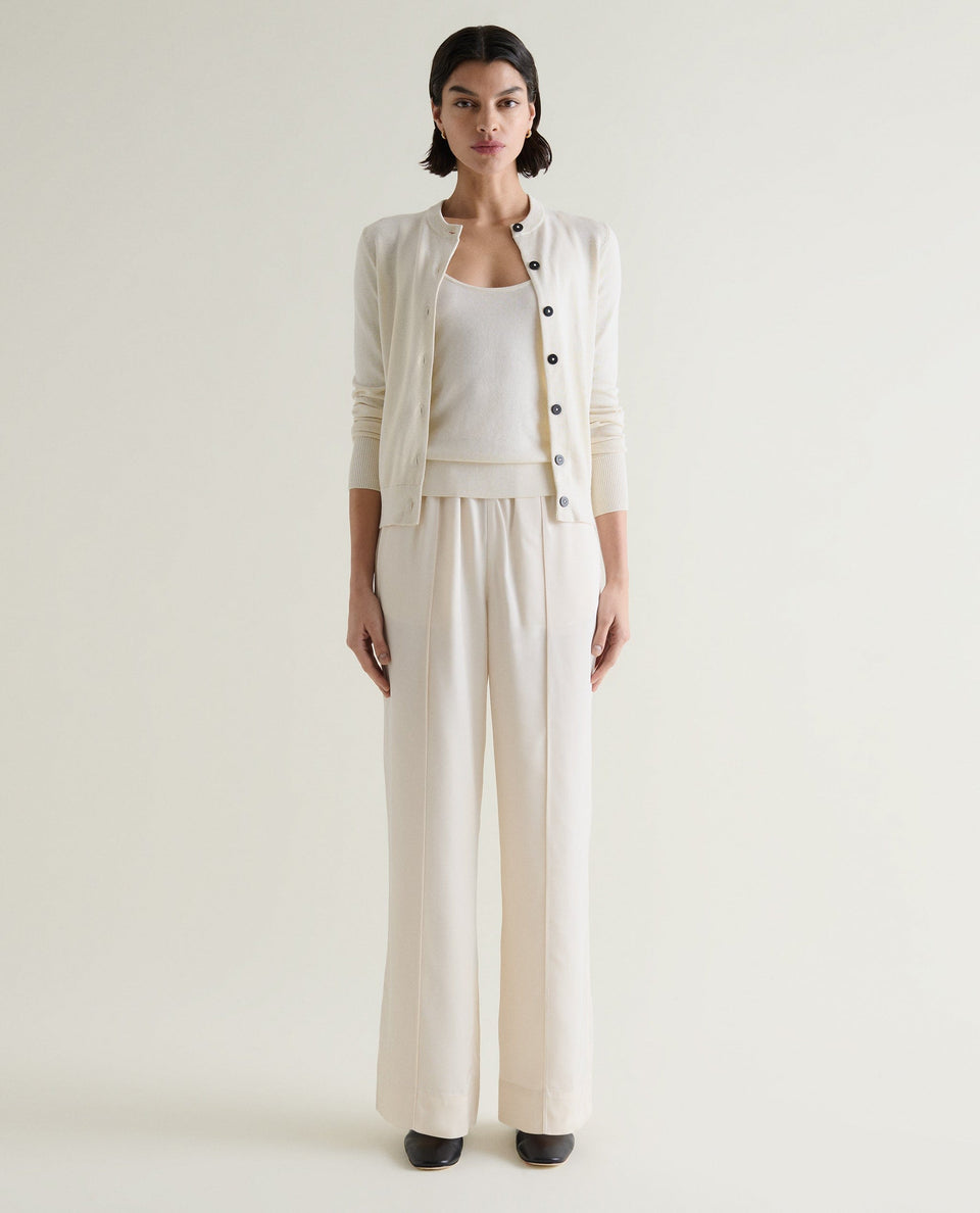 Women's Silk-Cotton Cardigan - Buttermilk