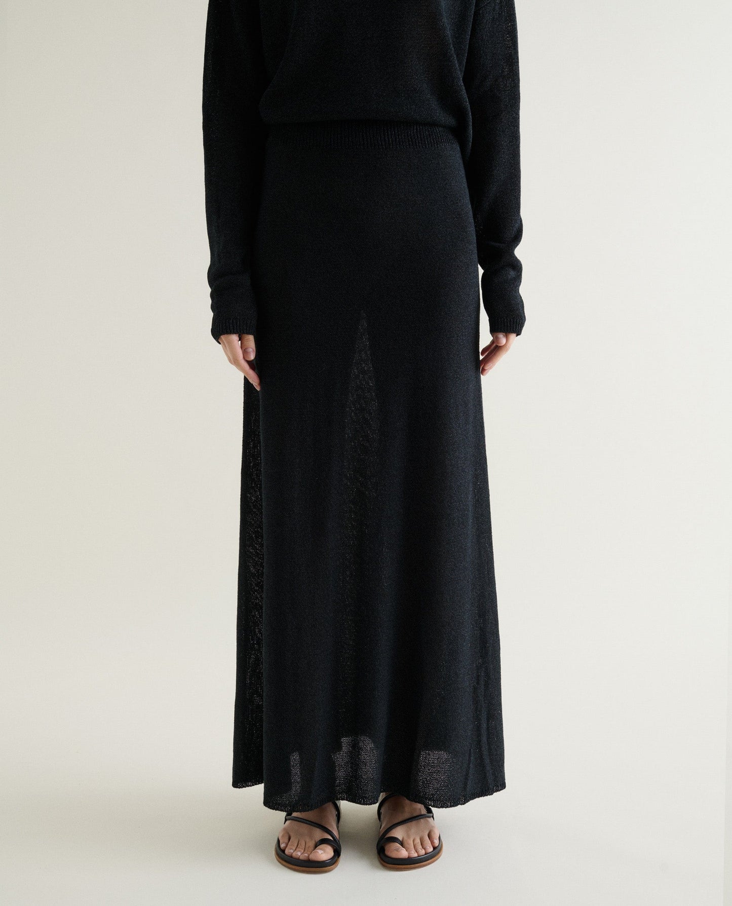 Women's Cotton Bouclé Knit Skirt - Black