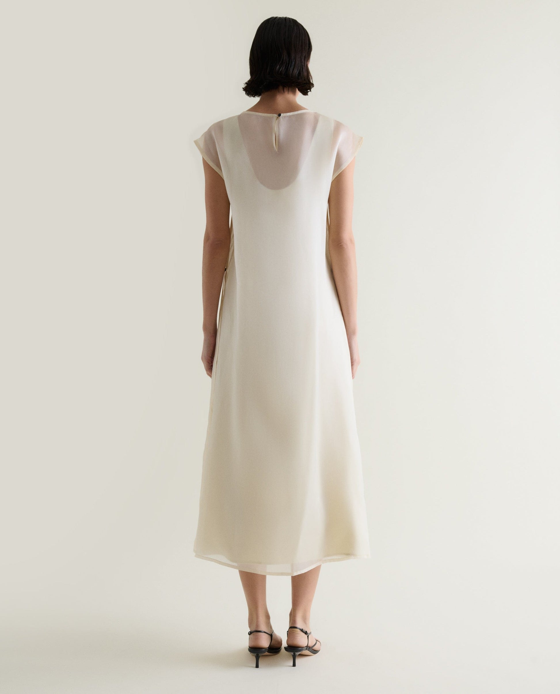 Women's Silk Organza Layered Dress - Shell