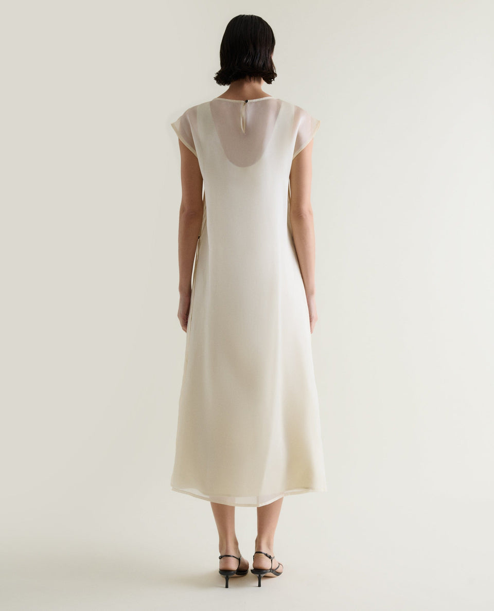 Women's Silk Organza Layered Dress - Shell