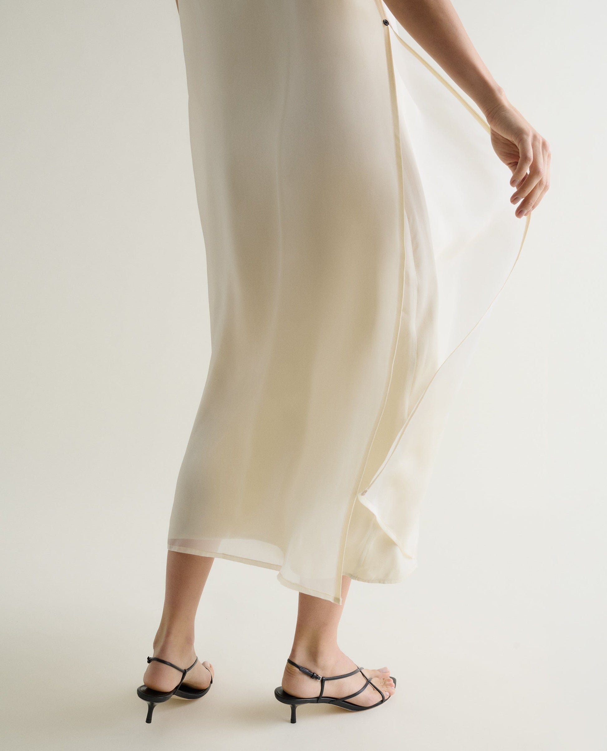 Women's Silk Organza Layered Dress - Shell