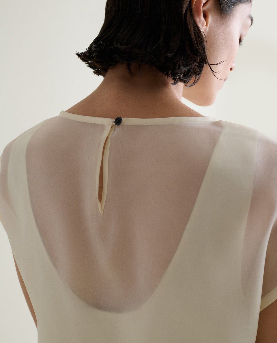 Women's Silk Organza Layered Dress - Shell