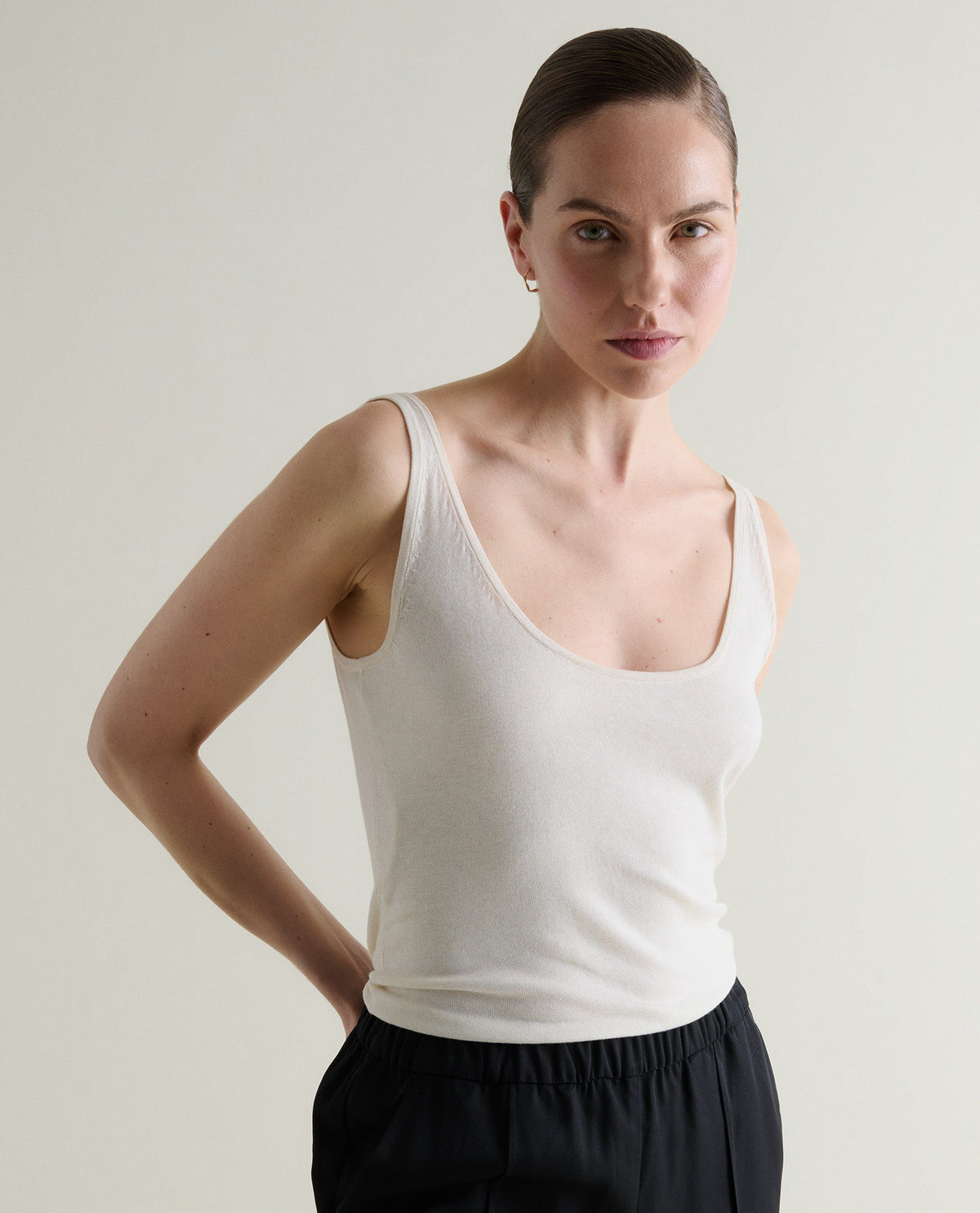Women's Silk-Cotton Vest - Buttermilk