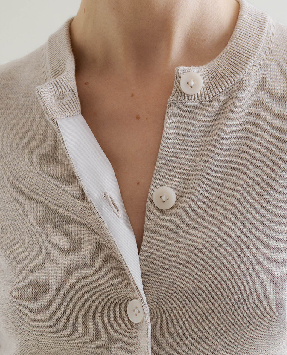 Women's Silk-Cotton Cardigan - Drift