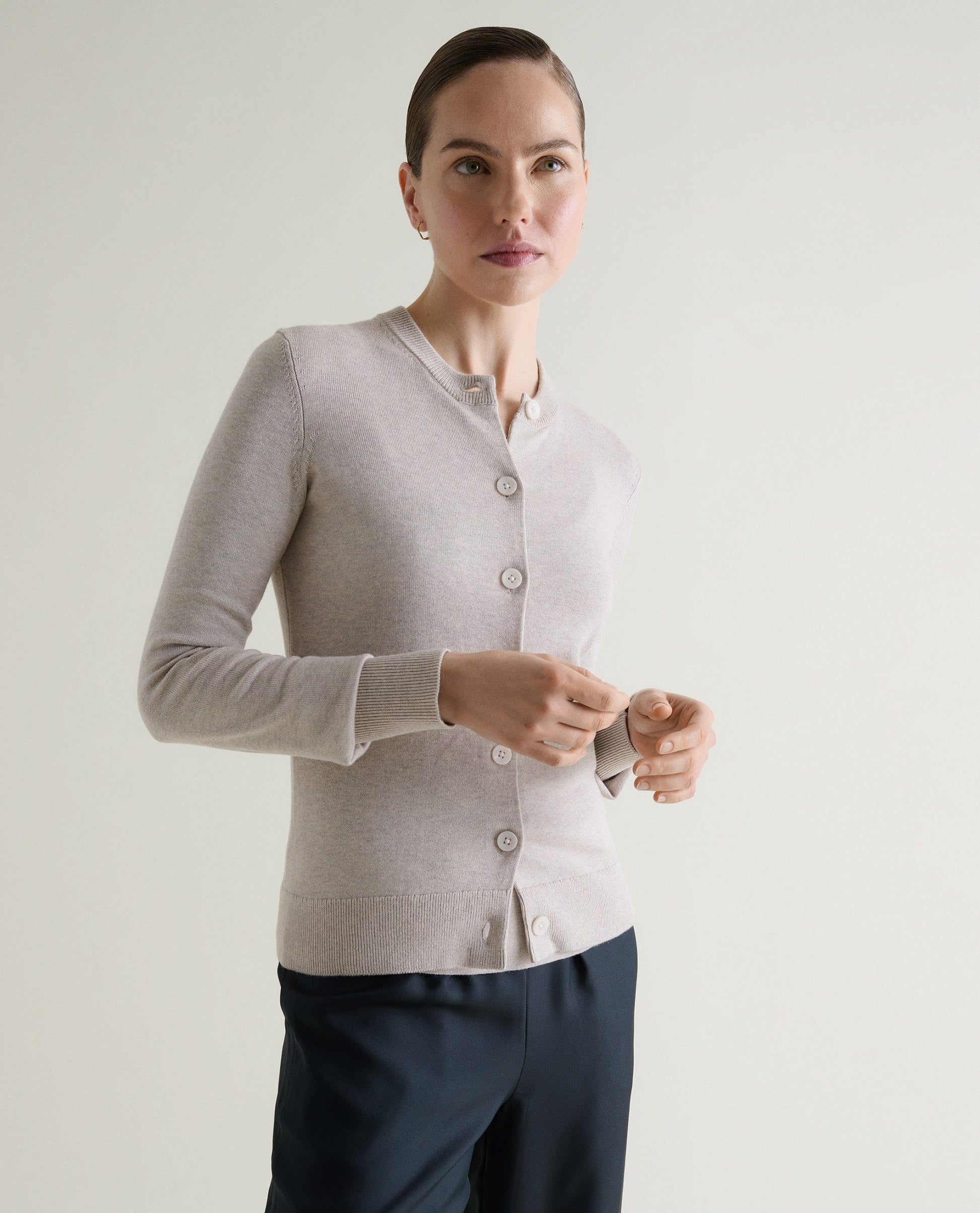 Women's Silk-Cotton Cardigan - Drift