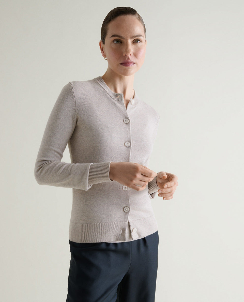 Women's Silk-Cotton Cardigan - Drift