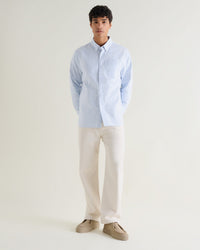 Men's Cotton Oxford Shirt - Blue Stripe