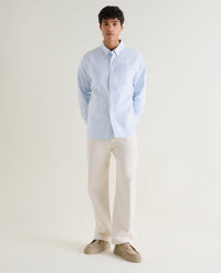 Men's Cotton Oxford Shirt - Blue Stripe