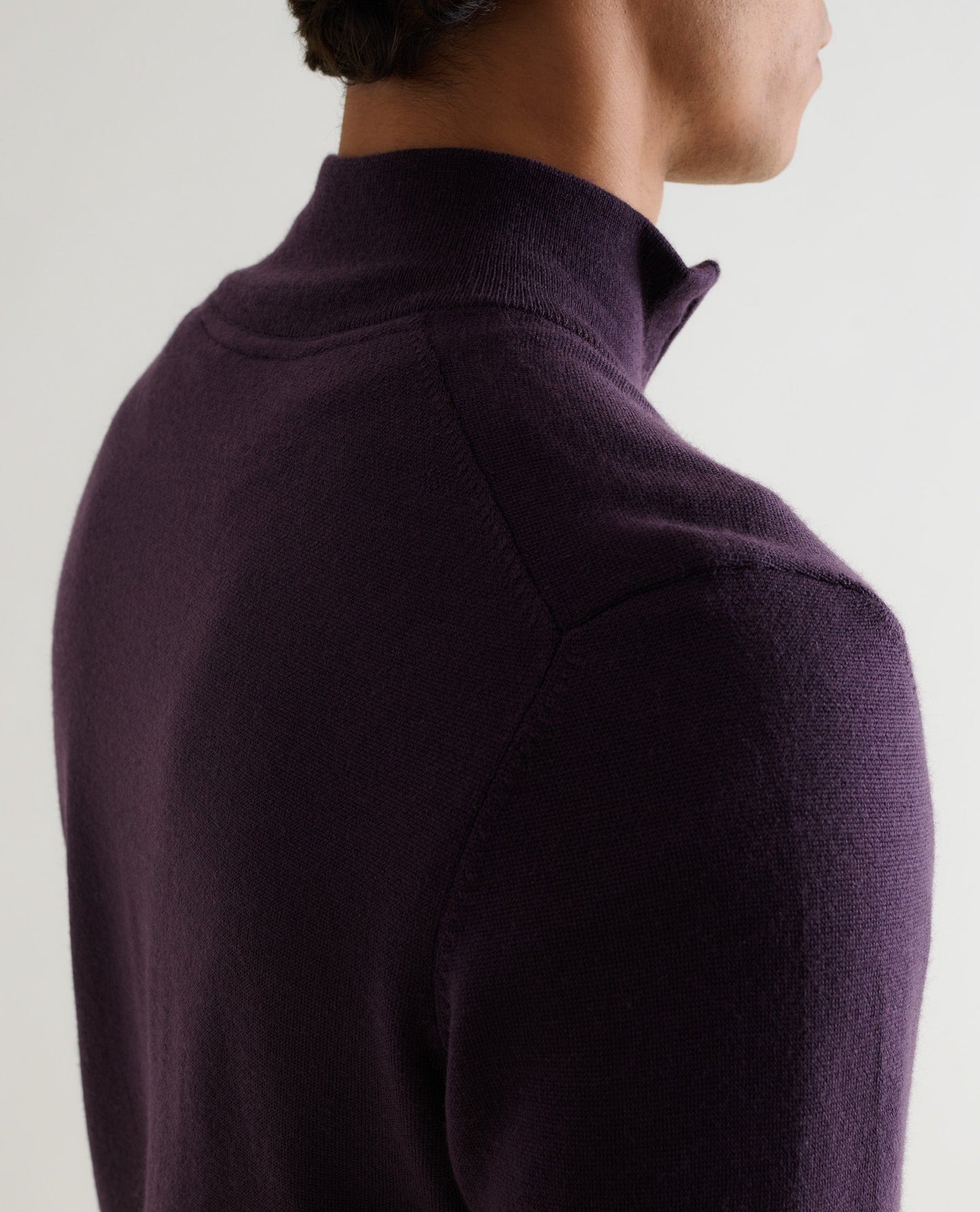 Men's Merino 1/4 Zip Jumper - Umber